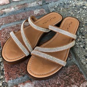 Mariella Leather Bling Sandals